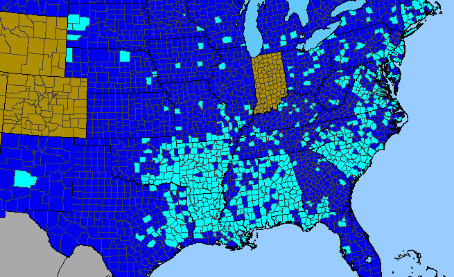 The range of Trifolium incarnatum